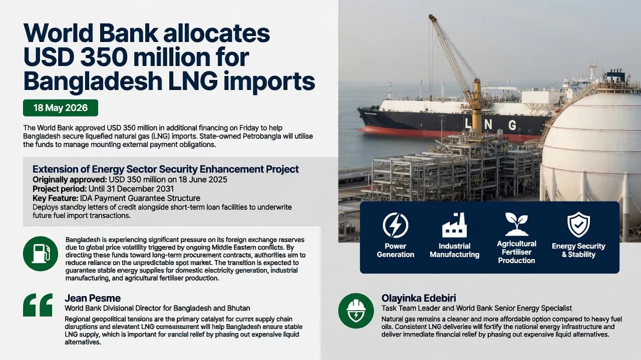 World Bank allocates USD 350 million for Bangladesh LNG imports